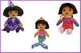 TY~BEANIE BABIES DORA FAIRYTALE & DORA CHRISTMAS HOLIDAY PLUS DORA ICE SKATING ALL 3 DORA BEANIES