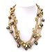 HinsonGayle DIVA Collection "Fergie" Six-Strand Green Baroque & Golden Keshi Cultured Pearl Necklace