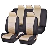 Univerisal Car Seat Cover Full Set with Airbags Ready and Rear 60/40 Split Fb060 Beige/black 115