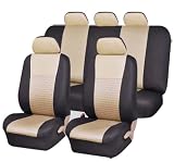 Univerisal Car Seat Cover Full Set with Airbags Ready and Rear 60/40 Split Fb060 Beige/black 115