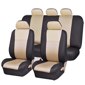 Fh-fb060115-Trendy-Elegance-Car-Seat-Covers-11-PCS-Full-Set-with-Airbags-Ready-and-Rear-60-40-Split-Beige-Black