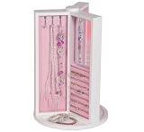 Mele Rondelle White Wooden Revolving Jewelry Stand