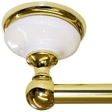 18 Towel Bar By Bellissima, Solid Brass In White Porcelain Polished Brass Finish -... by 