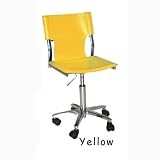 Contemporary Leather Swivel Adjustable Children Desk Chair(Frame will be Black Instead of Chrome),(FREE_SHIPPING), Yellow