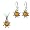 Certified Genuine Honey Amber and Sterling Silver Flaming Sun Set, 18"