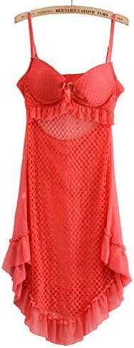 YOLL Women's Sexy Gauze Lace Lingerie Nightwear Babydoll Dress