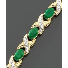 14k Gold Emerald (8-3 8 ct. t.w.) and Diamond (1 10 ct. t.w.) X's and O's... by Macy's
