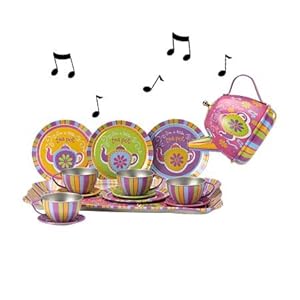 Durable Musical Tin Tea Set