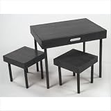 Lipper International 517C Child Portable Table and 2 Square Stools, Espresso