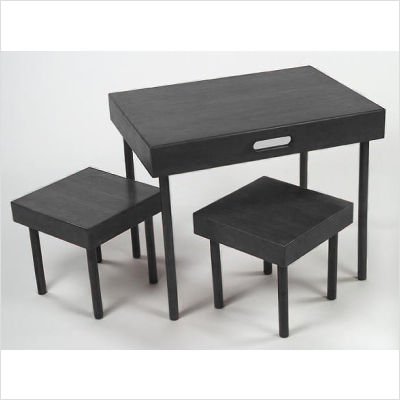 Lipper International 517C Child Portable Table and 2 Square Stools, Espresso