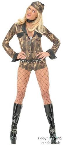Adult Sexy Army Girl Costume (Size:Medium 7-9)
