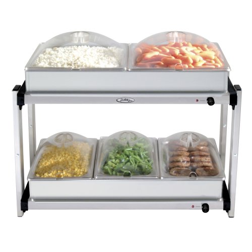 Broil King MLB-25P Professional Multi-Level Stainless-Steel Buffet Server with Plastic Lids