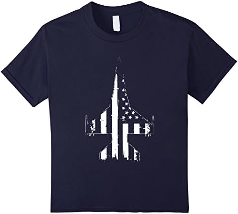 Kids Cool U.S Air Force Shirt - F16 U.S Flag shirt 8 Navy