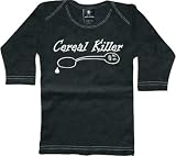 Rebel Ink Baby Infants' Cereal Killer Long Sleeve Tee T-Shirt,Black,S