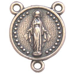 Miraculous medal center-meduim-O.L. Grace - Pewter (1.3 cm-0.5")