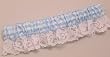 Gingham Garter with White Lace Ruffle, Blue