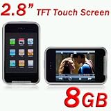 8GB 2.8 Touchscreen MP3 / MP4 player / recorder with FM radio, voice recorder and speaker