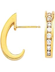 Pair of 18K Yellow Gold Diamond Earrings - 0.55 Ct. -- LIFETIME WARRANTY