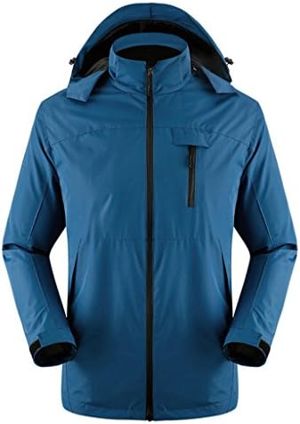 Cloudy Hooded Waterproof Jacket Softshell Men Sportswear(Sapphire Blue,US M/Asian3XL)