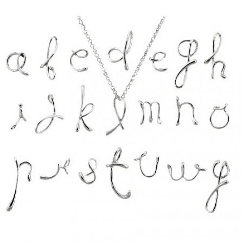Bling Jewelry NY Fifth Ave Designer Inspired Sterling Silver Alphabet Letter K Pendant with 18