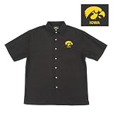 Iowa Hawkeyes NCAA Prevail Button Down Short Sleeve Shirt For Men (Black)