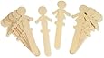 Chenille Kraft 364502 People-Shaped Wood Craft Sticks, 5 3/8 in., Wood, Natural, 36/Pack