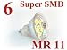 6 SMD LED Strahler MR11 120° Warm Weiss Spot Leuchtmittel MR-11 12V Warmweiß Superhell