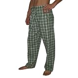 Mens NFL New York Jets Plaid Cotton Thermal Sleepwear / Pajama Pants - Green & White (Size: 2XL)