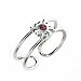 Sterling Silver Flower Toe Ring with Pink Crystal