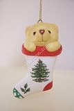 Spode Christmas Tree Ornament Teddy In a Stocking