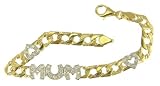 Gold Plated Silver Cubic Zirconia Set Mum Bracelet