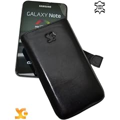 Suncase Ledertasche (Lasche mit R�ckzugfunktion) f�r Samsung Galaxy Note N7000 schwarz