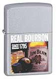 Zippo Satin Chrome Lighter, Jim Beam Real Bourbon