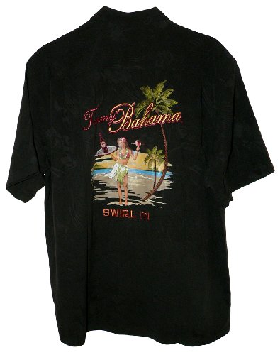 Tommy Bahama Embroidered Just Swirl It Silk Camp Shirt
