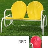Retro Metal Double Glider - Red (Red) (34H x 49W x 32D)