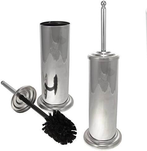 Set of 2 Hawthorne Place Toilet Brushes With Holders Cleaners Set Chrome Finish Bathrooms
