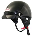 DOT Solid Glossy Black Half Helmet - Size : Medium