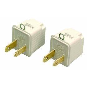 Coleman Cable 9901 3-Prong to 2-Prong Adapter Grounding Outlet Converter, 2 Pack