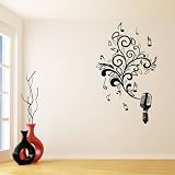 Musical Microphone Wall Sticker / Decal - Ice Blue - W45 x H75