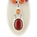 Carnelian Agate Stone Sterling Silver Pendant Stone Necklace 1251