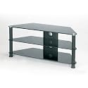 Jual JF001BB Black Legs/Black Glass Plasma TV Stand