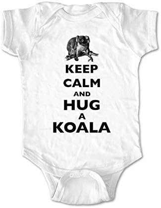 Keep Calm And Hug A Koala - cute funny baby one piece bodysuit (18 Months Bodysuit, White)