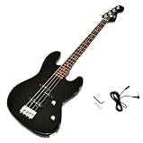 Produkt-Bild: schwarzer E-Bass Bassgitarre mit Anschlusskabel