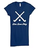 Junior's Live Love Play Field Hockey Black Slim Shirt
