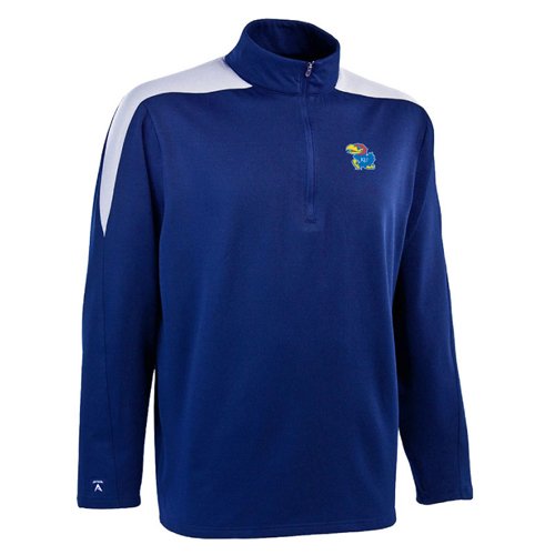 NCAA Men's Kansas Jayhawks Succeed Jersey Fleece Pullover (Dark Royal/Silver, Medium)