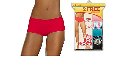 Fruit of the Loom Women's 6-Pack Cotton Shorties - Assorted Solids 6DSHTAS