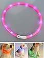 LED Pet Dog Collar,Pashion USB Rechargeable LED Light-Up Safety Neck Loop One Size Fits All Waterproof Night Safety Pet Dog Collar
