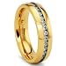6MM Gold Plated Eternity Stainless Steel Ring Wedding Band with CZ Sizes 6 to 12