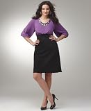 Alfani Plus Size Dress, Balloon Sleeve Color Block Ponte Knit Frosted Grape/Blk 16W