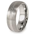 Grooved Brushed & Polished Tungsten Carbide Ring (8.0mm) - Sizes 8 - 13